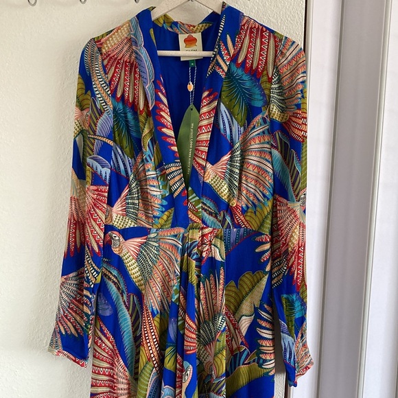 FARM Rio Blue Macaw Flight Maxi Dress M - Picture 4 of 16